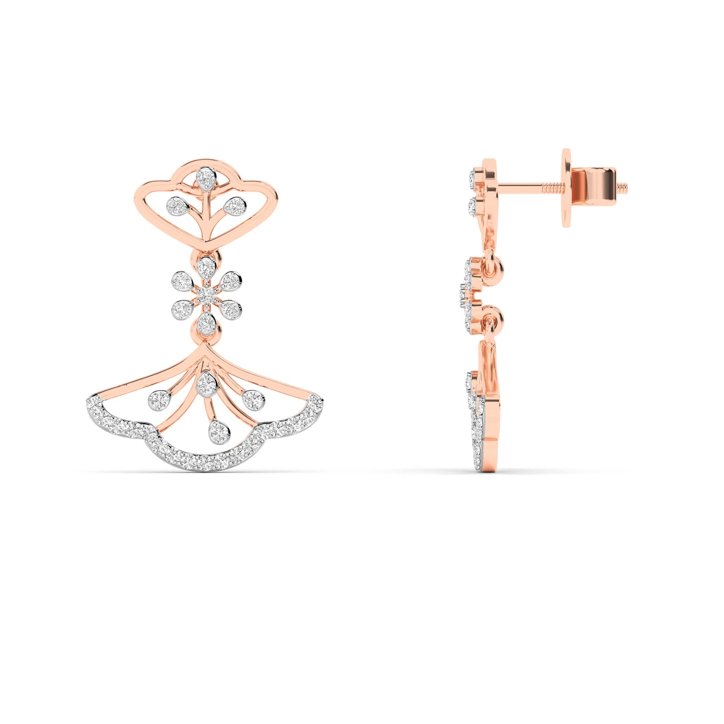 18K Rose Gold Diamond ER00178