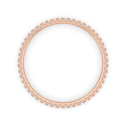 CaratWorld rose gold diamond bangle with intricate top view design and luxurious craftsmanship