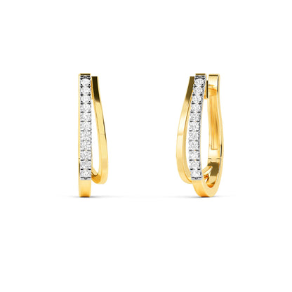 14KT Yellow gold Hoop Diamond Earring ER00119