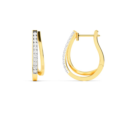 14KT Yellow gold Hoop Diamond Earring ER00119