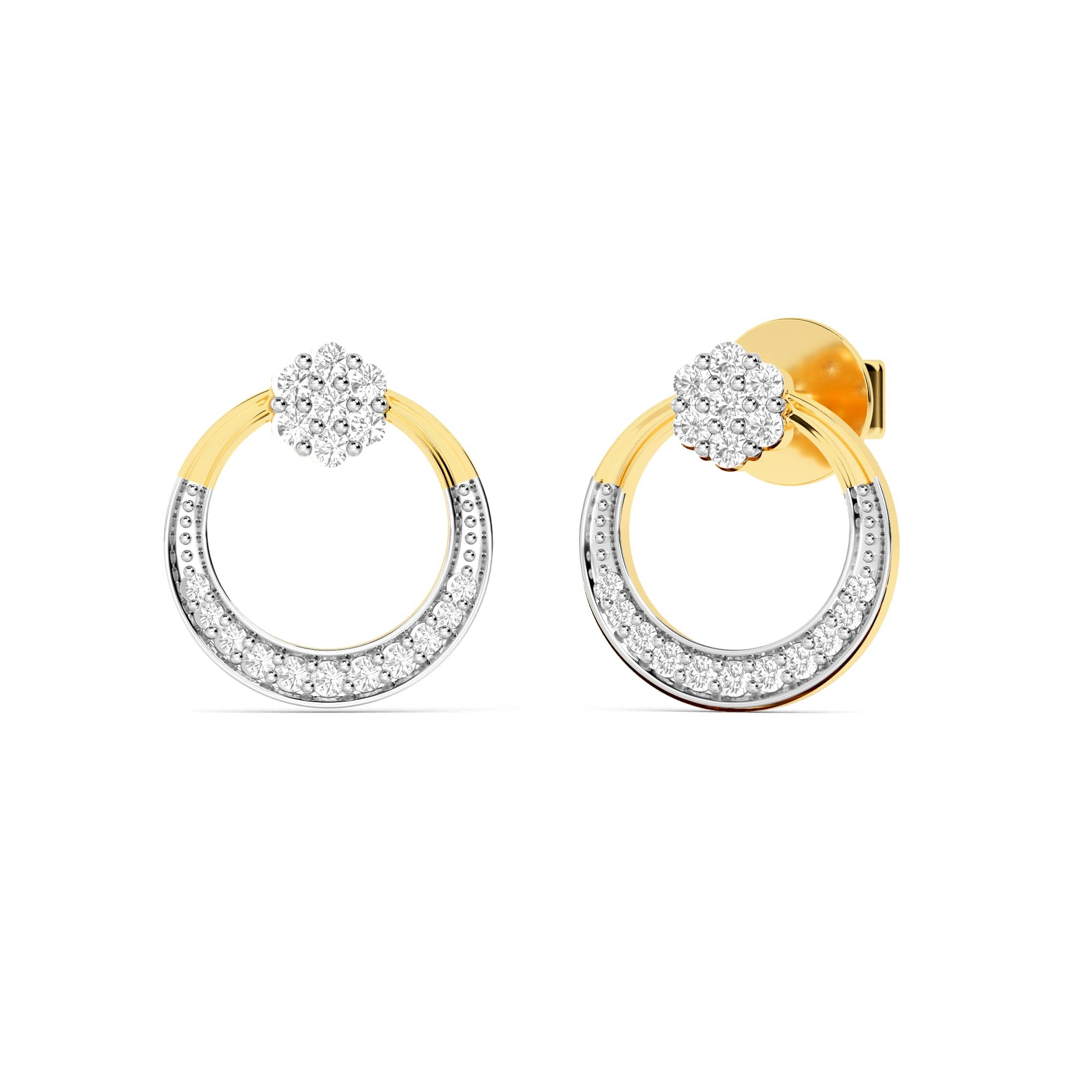 14KT Yellow Gold Diamond Earring