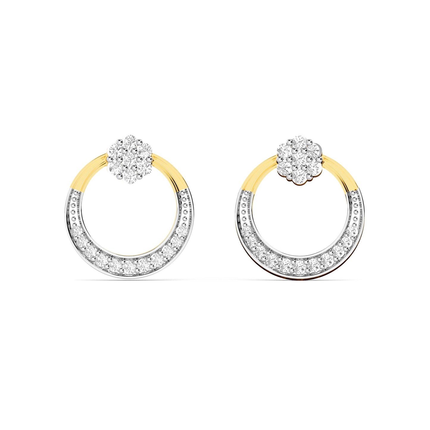 14KT Yellow Gold Diamond Earring