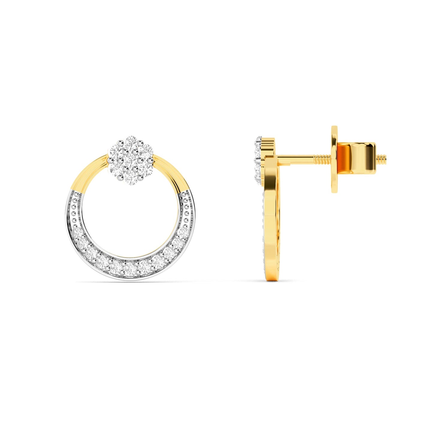 14KT Yellow Gold Diamond Earring