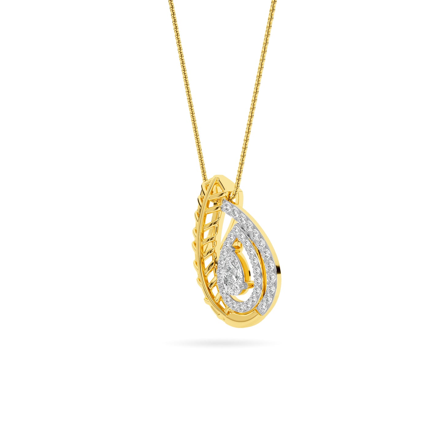 18KT Yellow gold Slider ladies pendant PD00114
