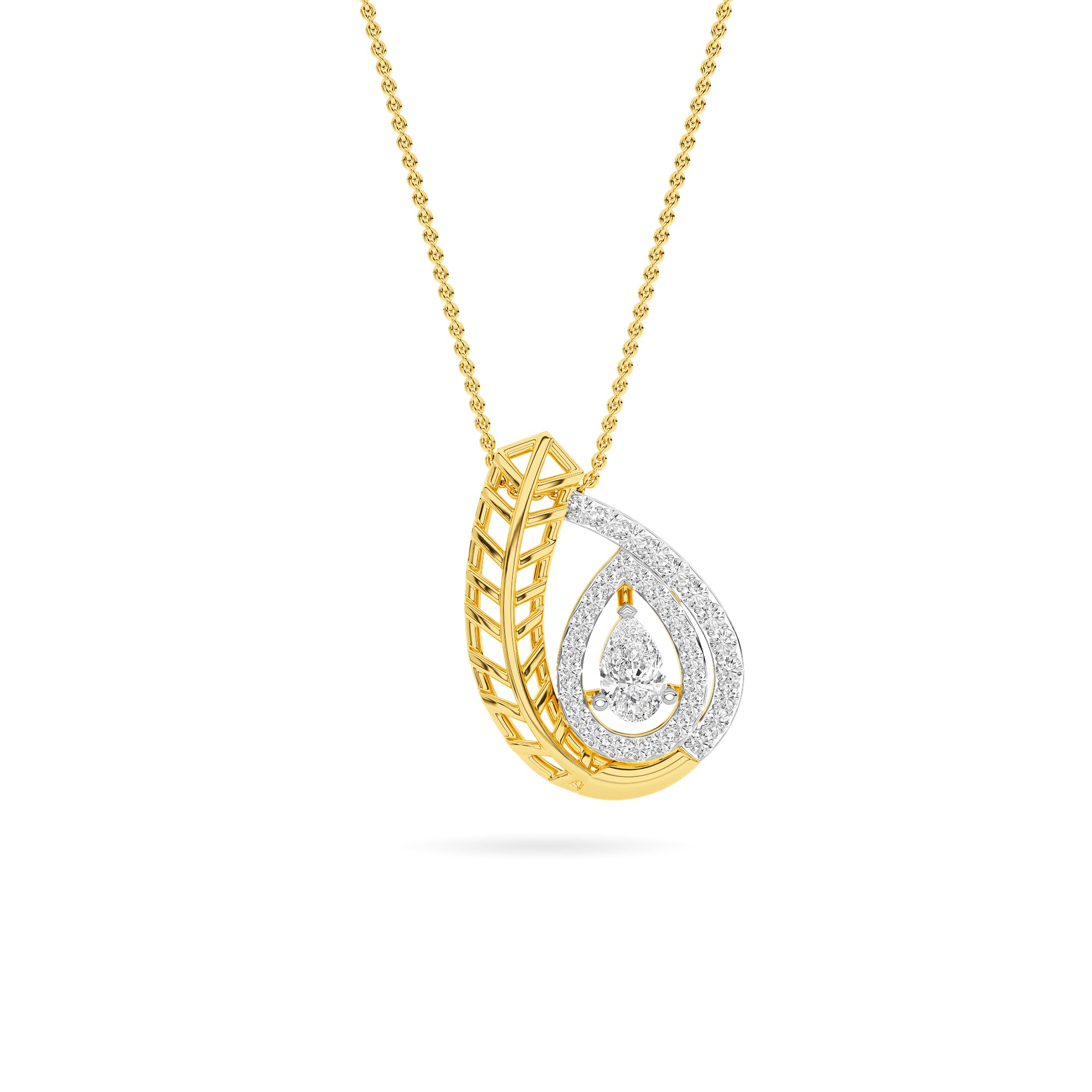 18KT Yellow gold Slider ladies pendant PD00114