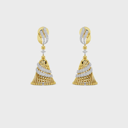 14KT Yellow gold Jhumkha Diamond Earring ER00120